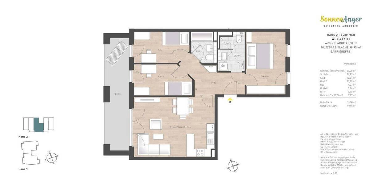 Etagenwohnung Putzbrunn-Oedenstockach Solalinden - 4 Zimmer, 91 m&sup2;, 809.900&euro; | Angebot:26569145