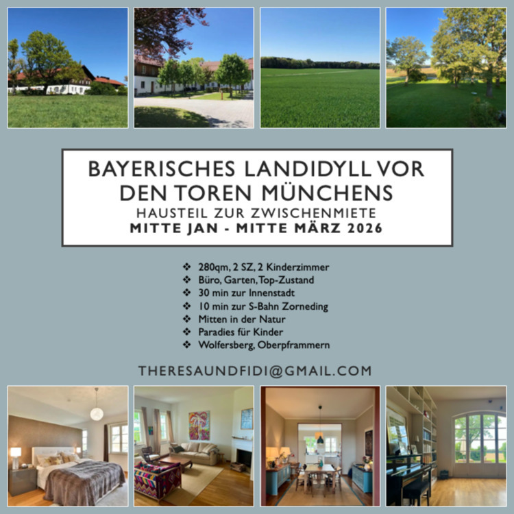Haus-Teil zur Zwischenmiete im Grünen vor den Toren Münchens
