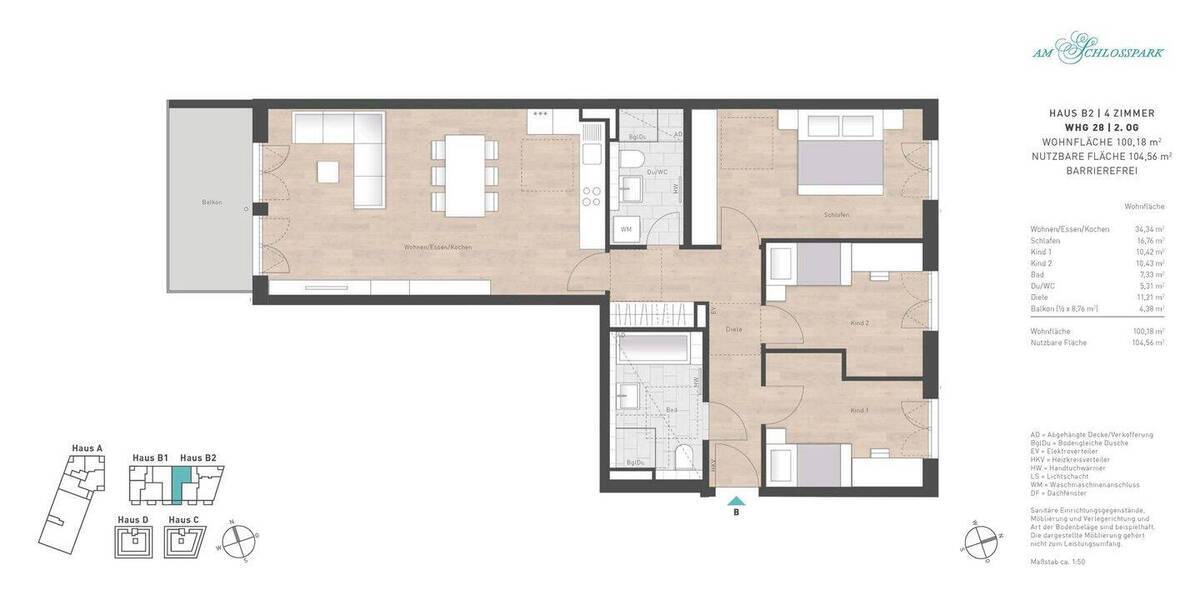 Etagenwohnung Gauting - 4 Zimmer, 100 m&sup2;, 904.900&euro; | Angebot:26787824