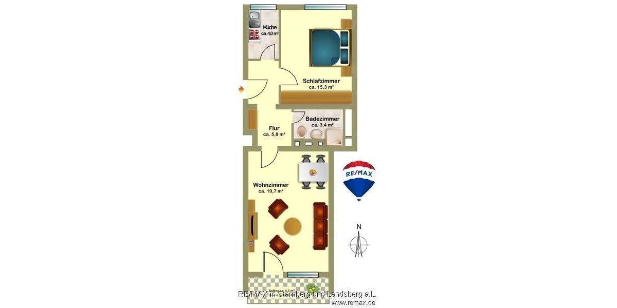 Etagenwohnung München Sendling-Westpark - 2 Zimmer, 51 m&sup2;, 399.000&euro; | Angebot:25745634