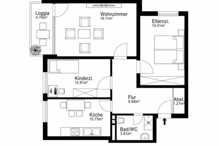 !! TOP-ANLAGE !! ruhige 3-Zimmer-Wohnung ** sonniger Balkon ** HADERN - Wohnung München Pasing-Obermenzing | Angebot:26217200