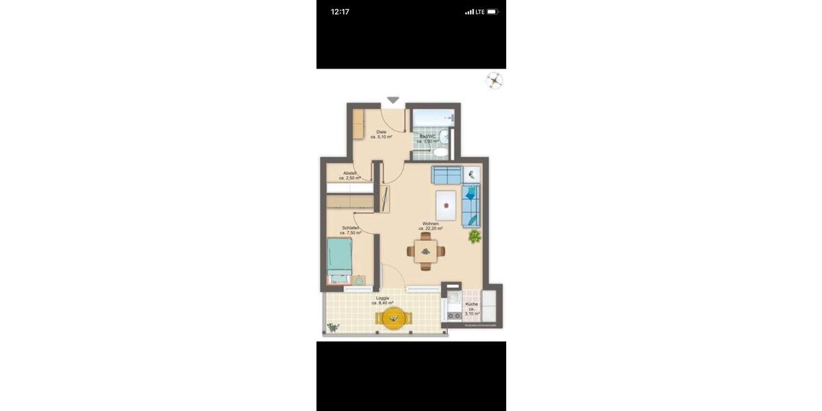 Etagenwohnung Germering - 2 Zimmer, 48 m&sup2;, 1.300&euro; | Angebot:25711984