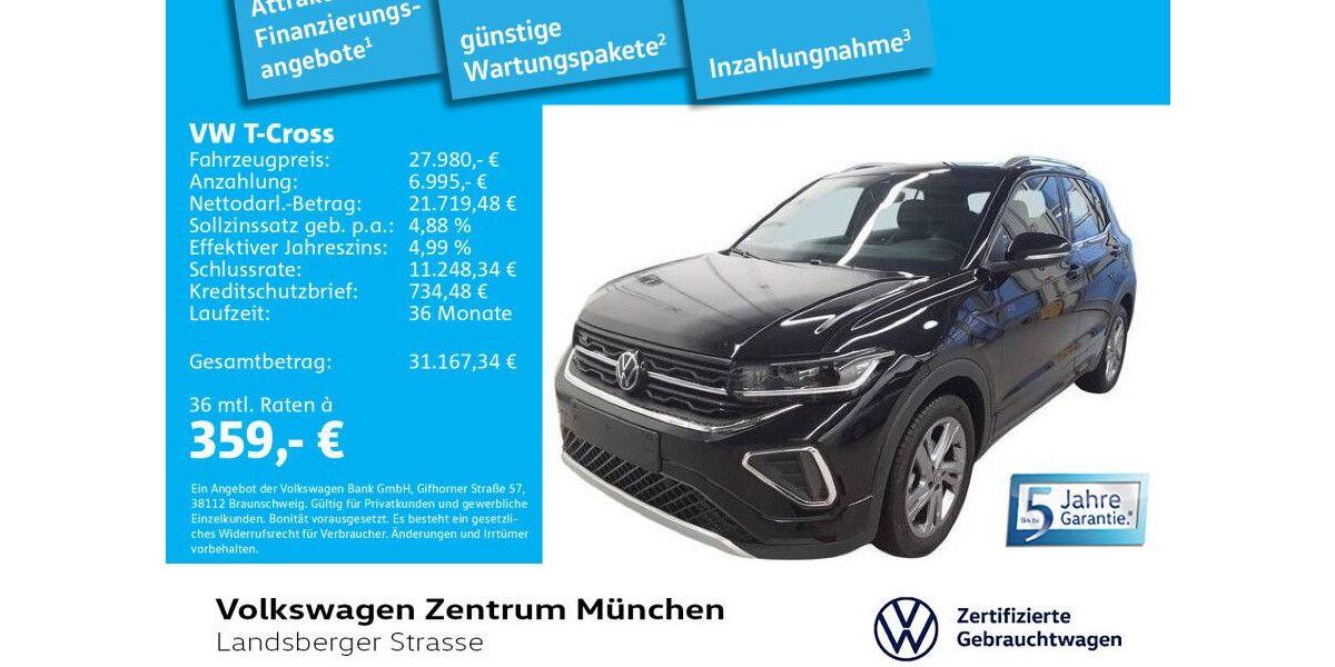 VW T-Cross 7.553 km 27.980 &euro; München 80687