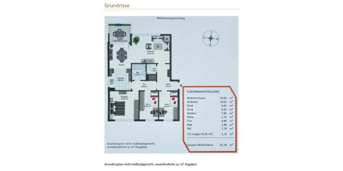 Etagenwohnung Ottobrunn - 4 Zimmer, 92 m&sup2;, 2.250&euro; | Angebot:26025691