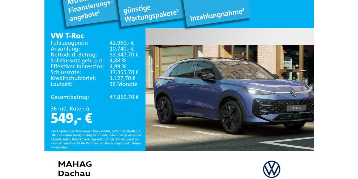 VW T-Roc 5.000 km 45.190 &euro; Dachau 85221