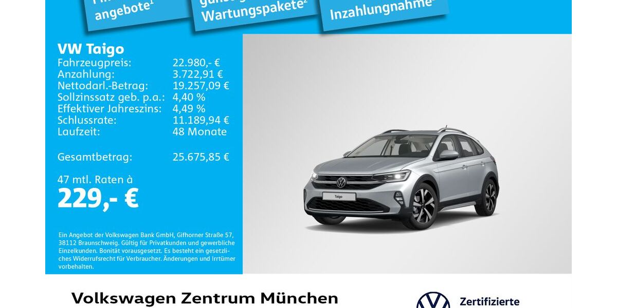 VW Taigo 70.394 km 22.980 &euro; München 80687