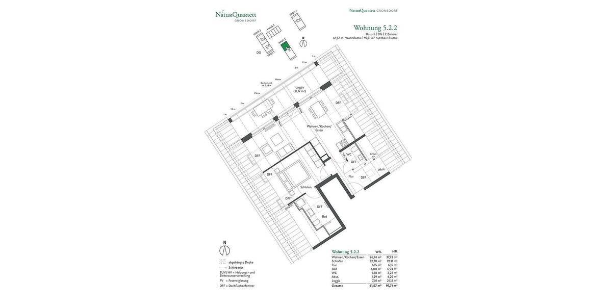 Etagenwohnung Haar Gronsdorf - 2 Zimmer, 61 m&sup2;, 678.000&euro; | Angebot:25726236