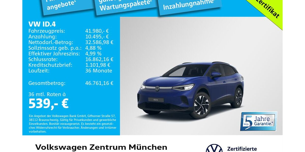 VW ID.4 13.556 km 41.980 &euro; München 80687