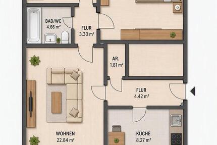 Wohnung Haar - 3 Zimmer, 85 m&sup2;, 420.000&euro; | Angebot:27213374