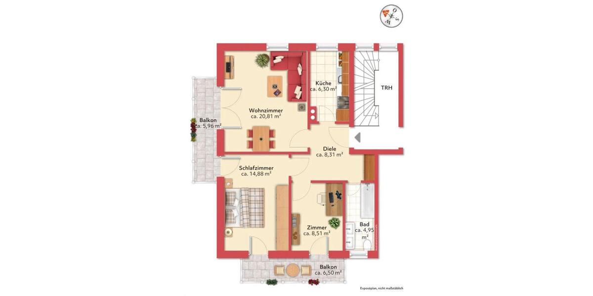 Etagenwohnung München Allach-Untermenzing - 3 Zimmer, 70 m&sup2;, 500.000&euro; | Angebot:26043219