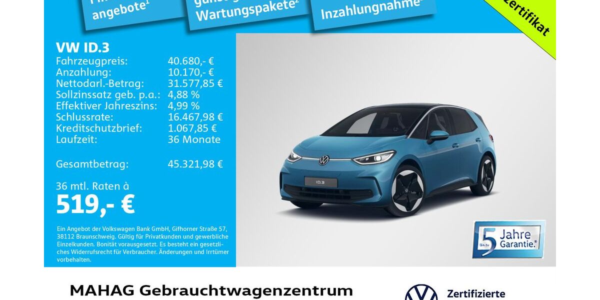 VW ID.3 3.729 km 40.680 &euro; München 80935
