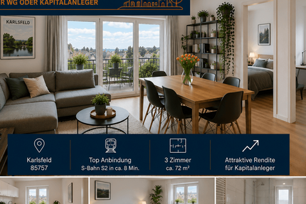 Wohnung Karlsfeld - 3 Zimmer, 56 m&sup2;, 448.890&euro; | Angebot:26902214