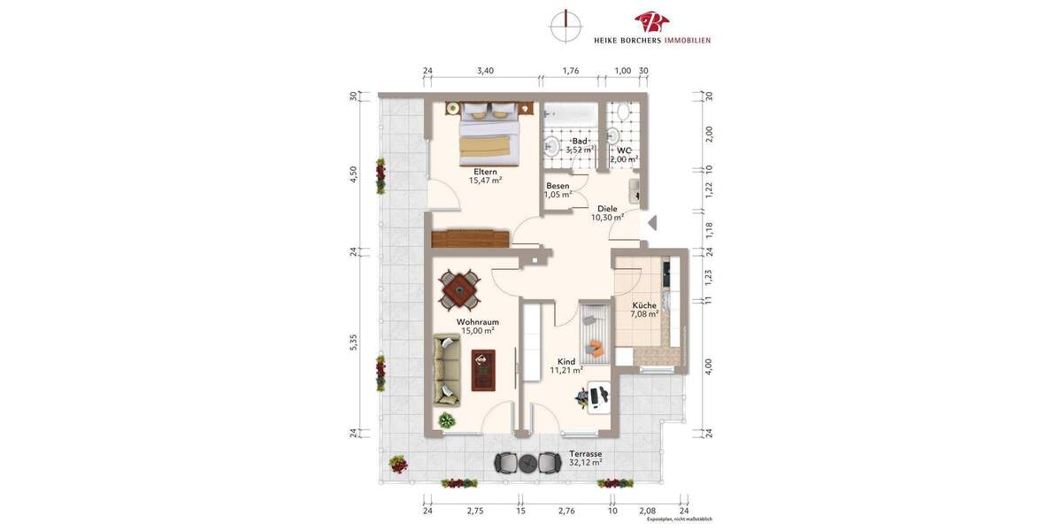 Etagenwohnung Unterhaching - 3 Zimmer, 76 m&sup2;, 485.000&euro; | Angebot:25881043