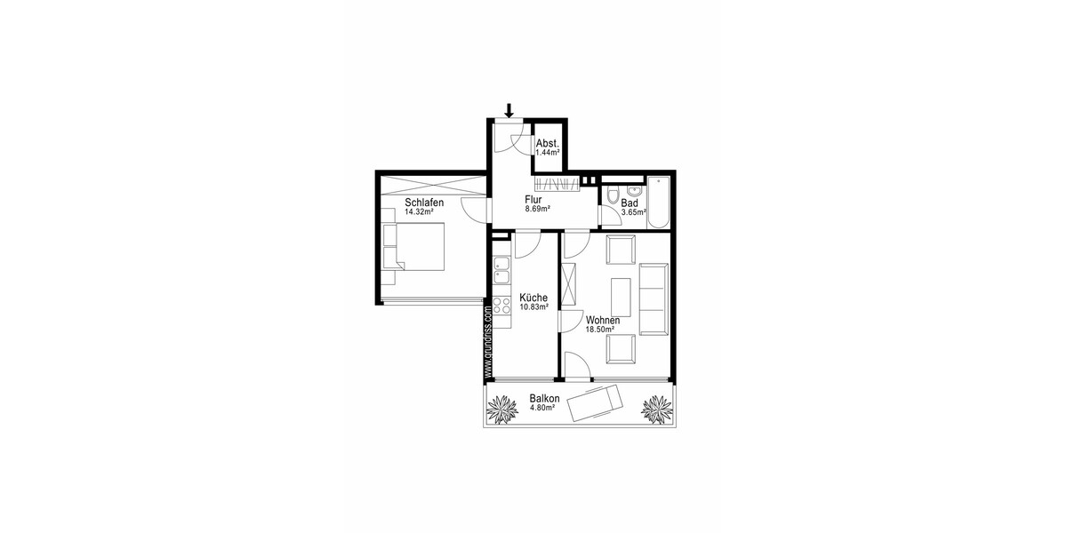 ***Sonne, Weitblick, Wohngefühl: 2-Zimmer-Wohnung mit Süd-Balkon in Unterhaching*** - Etagenwohnung Unterhaching | Angebot:27200141