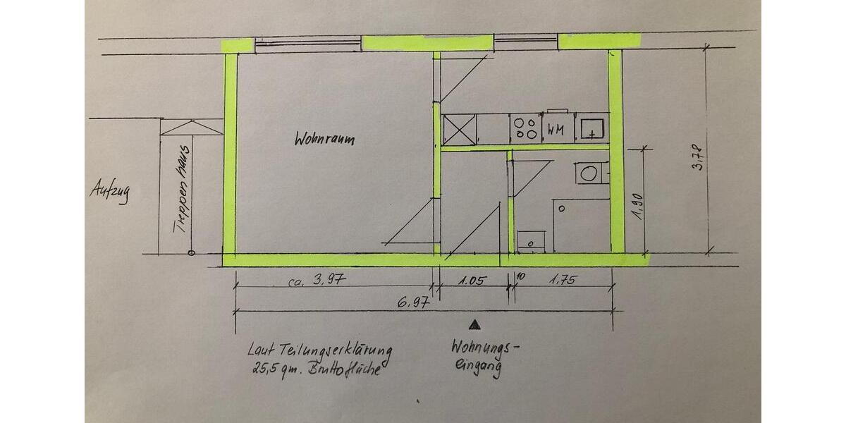 Etagenwohnung München Nymphenburg - 1 Zimmer, 26 m&sup2;, 189.000&euro; | Angebot:24659760