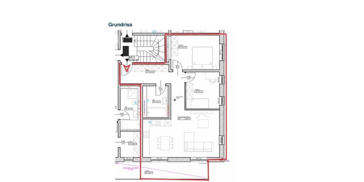 3 Zimmer Whg im 1.OG, ca. 73 qm Balkon & TG-Stellplatz 3 zimmer