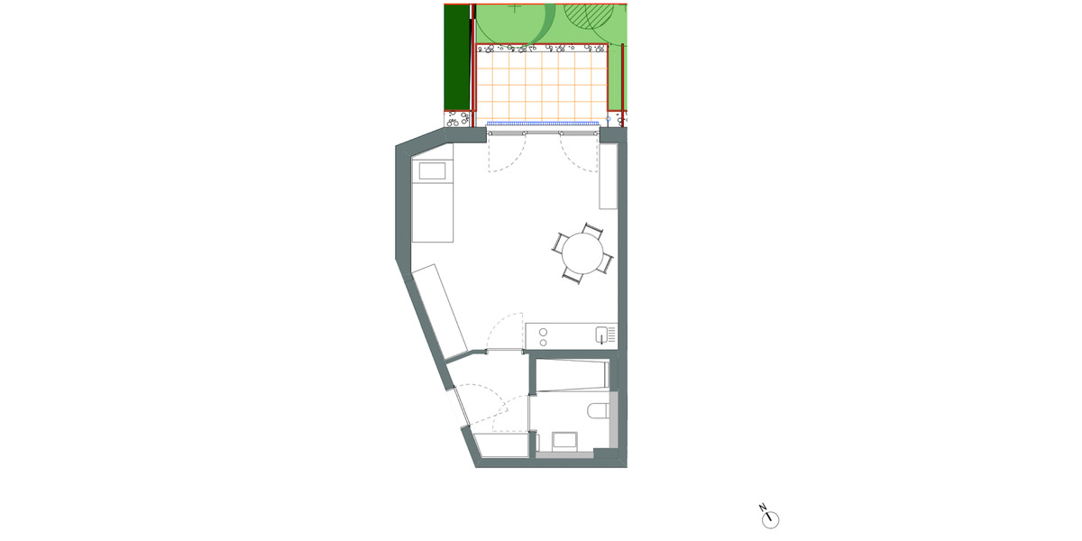 1 Zimmerwohnung ruhige grüne Terrasse im Innenhof Obergiesing 1 zimmer