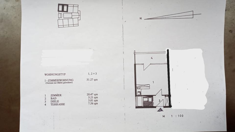Etagenwohnung München Allach-Untermenzing - 1 Zimmer, 31 m&sup2;, 280.000&euro; | Angebot:26876835