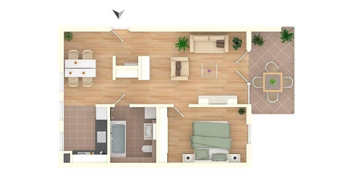 Etagenwohnung München Ramersdorf-Perlach - 2 Zimmer, 64 m&sup2;, 1.437&euro; | Angebot:26247619