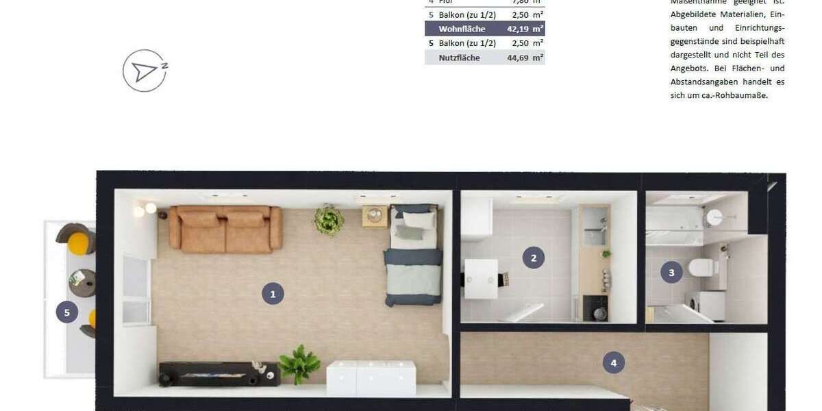 Großzügige Single-Wohnung inkl. EBK | TG-Duplex & WM-Anschluss vorhanden - Appartement Puchheim Puchheim-Bahnhof | Angebot:26377413