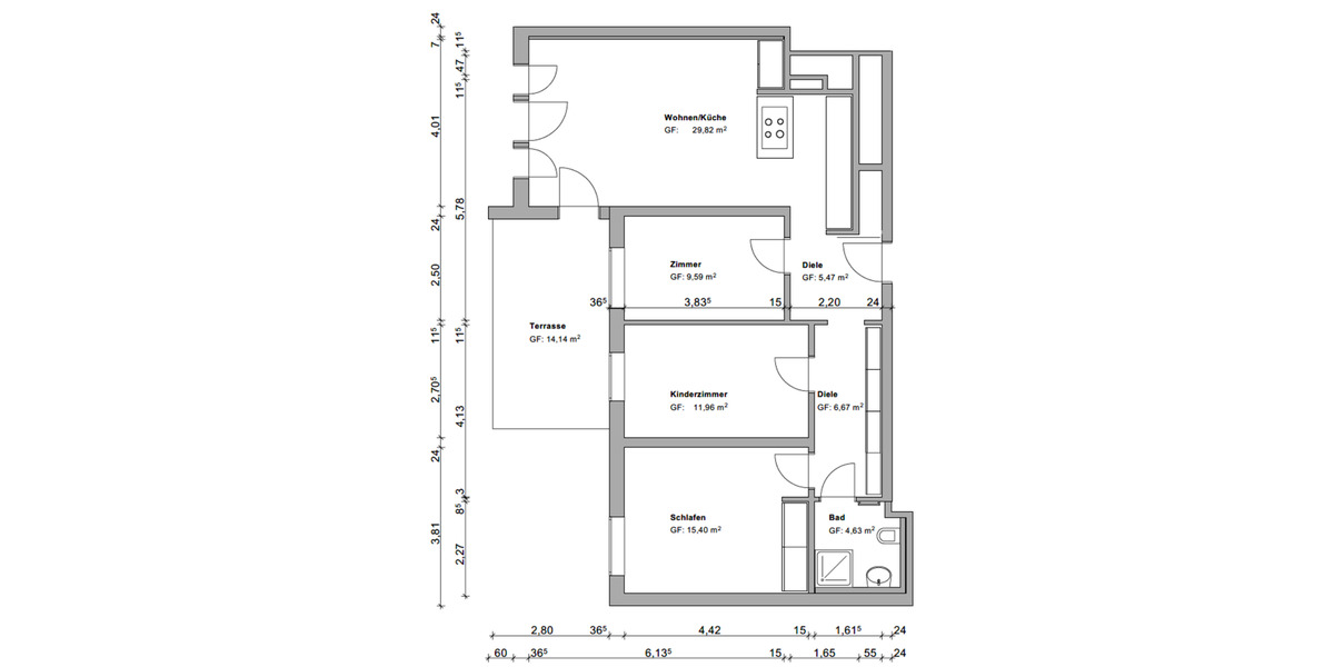 Mehrfamilienhaus, Wohnhaus München Thalkirchen-Obersendling-Forstenried-Fürstenried-S - 4 Zimmer, 91 m&sup2;, 595.000&euro; | Angebot:25048329