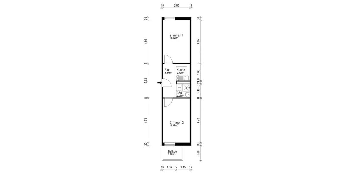 Hochparterre München Messestadt Riem - 2 Zimmer, 38 m&sup2;, 355.000&euro; | Angebot:27226278