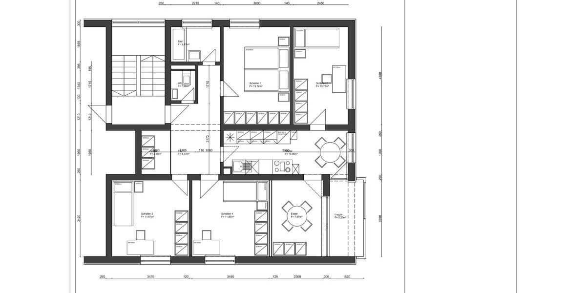 4 Zimmer Wohnung mit Einbauküche und Loggia - 85m² 4 zimmer
