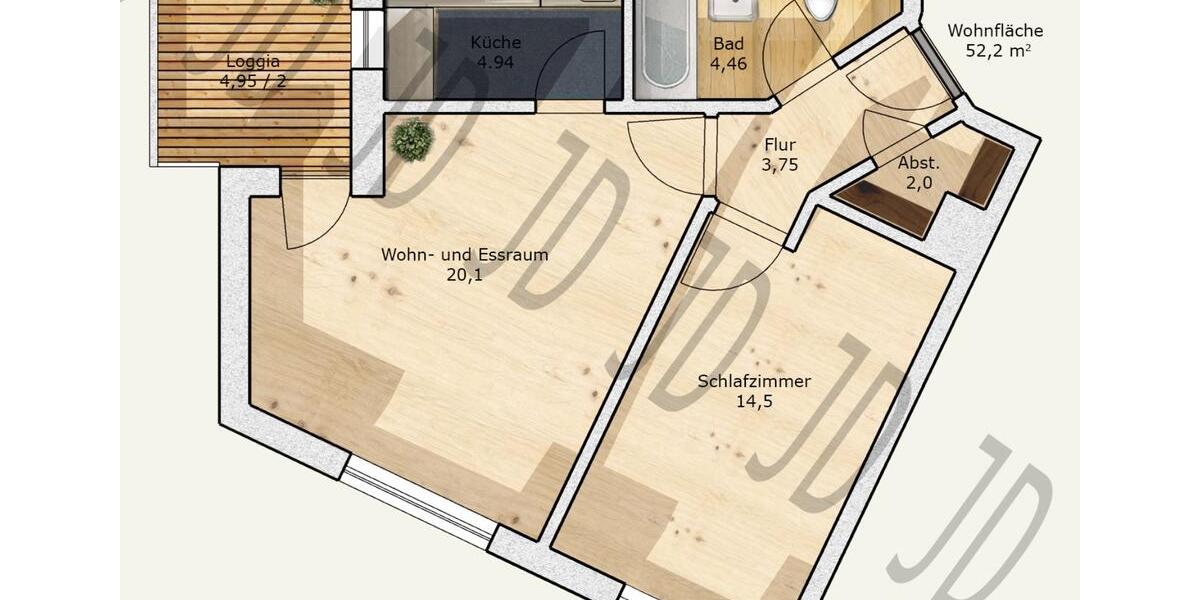 Helle und ruhige 2-Zimmer-Wohnung - Erstbezug nach Renovierung 2 zimmer