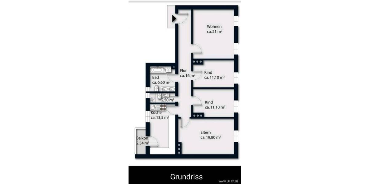 Etagenwohnung München Neuhausen-Nymphenburg - 4 Zimmer, 101 m&sup2;, 2.500&euro; | Angebot:26528566