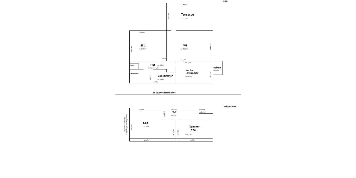 Etagenwohnung Dachau - 3 Zimmer, 110 m&sup2;, 1.700&euro; | Angebot:26664478