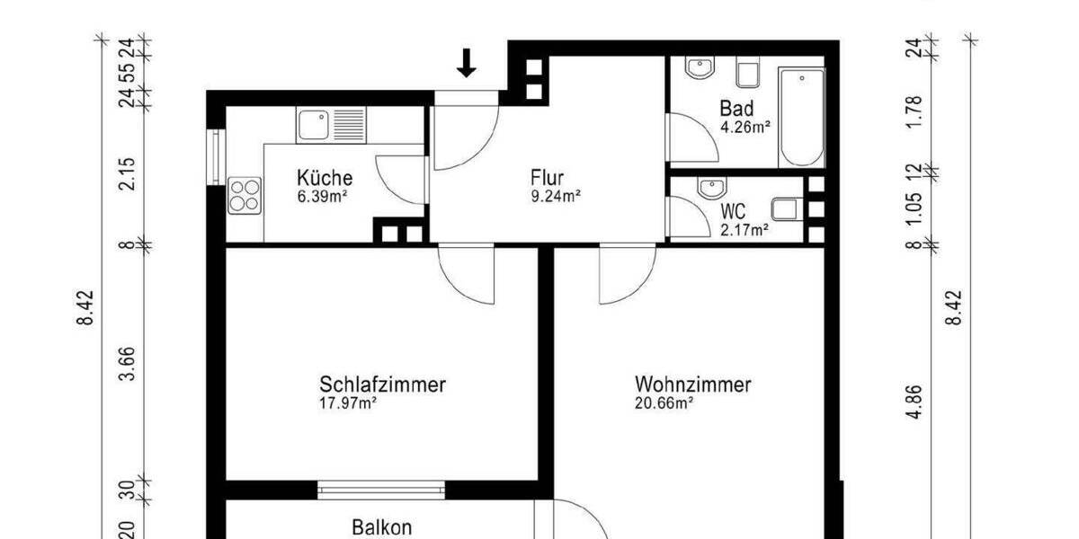 Etagenwohnung München Laim - 2 Zimmer, 61 m&sup2;, 489.000&euro; | Angebot:25663941
