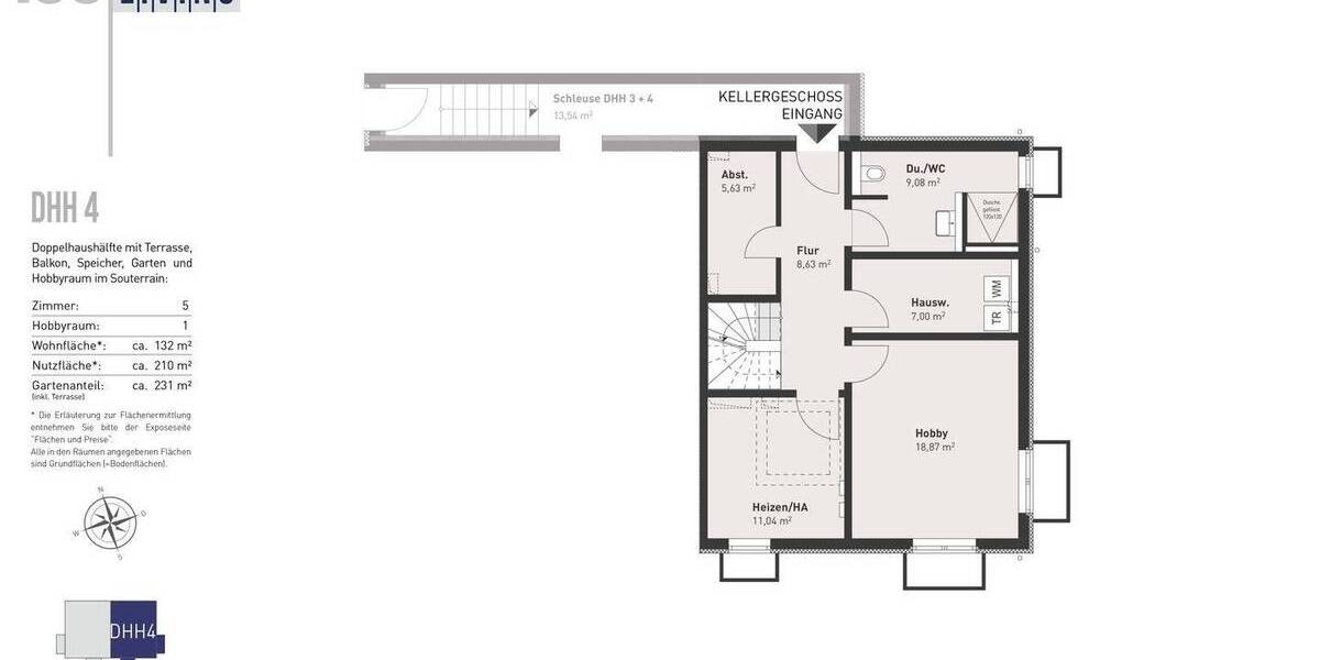 Familiengerechte Doppelhaushälfte mit Souterrain-Bereich, Speicher und großem Garten 5 zimmer