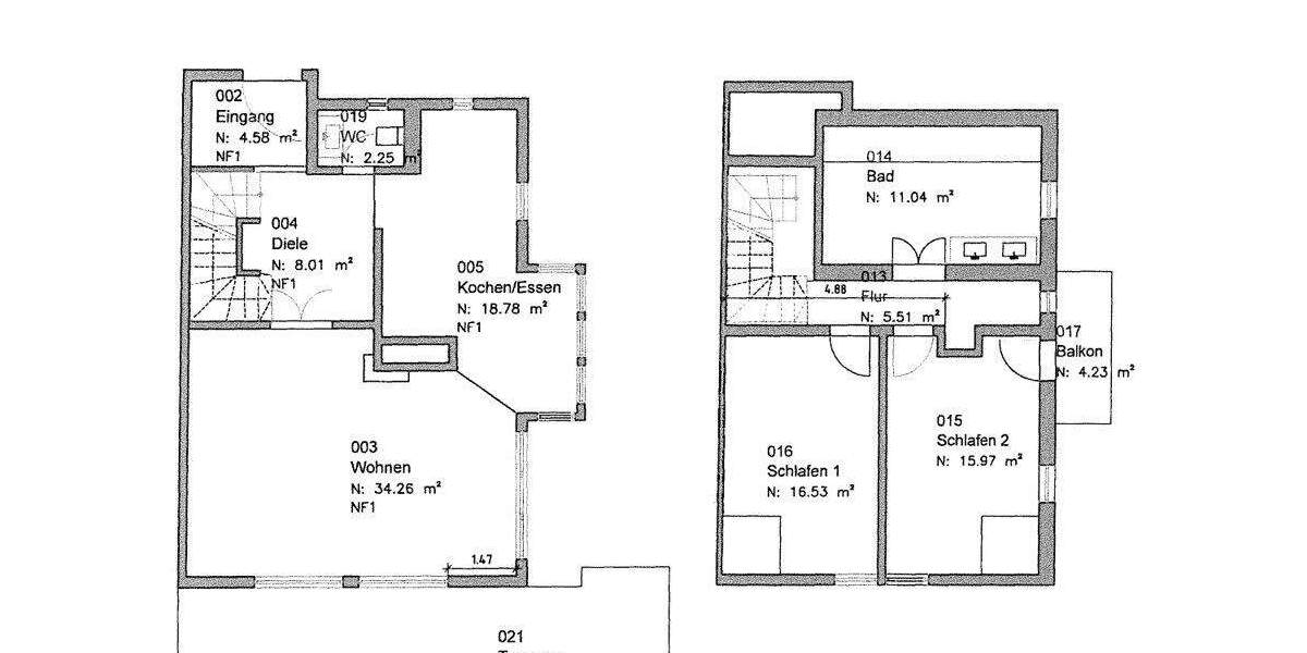 Reihenendhaus Grünwald - 5 Zimmer, 172 m&sup2;, 5.590&euro; | Angebot:23982535