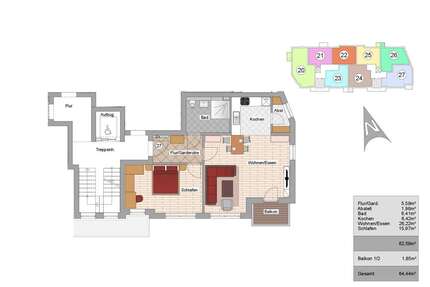 Wohnung Höhenkirchen-Siegertsbrunn Siegertsbrunn - 2 Zimmer, 60 m&sup2;, 563.500&euro; | Angebot:25892915