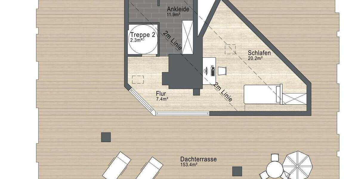 Einzigartige Maisonette-Wohnung mit 153 m² Dachterrasse - Terrassenwohnung München Allach-Untermenzing | Angebot:26441369