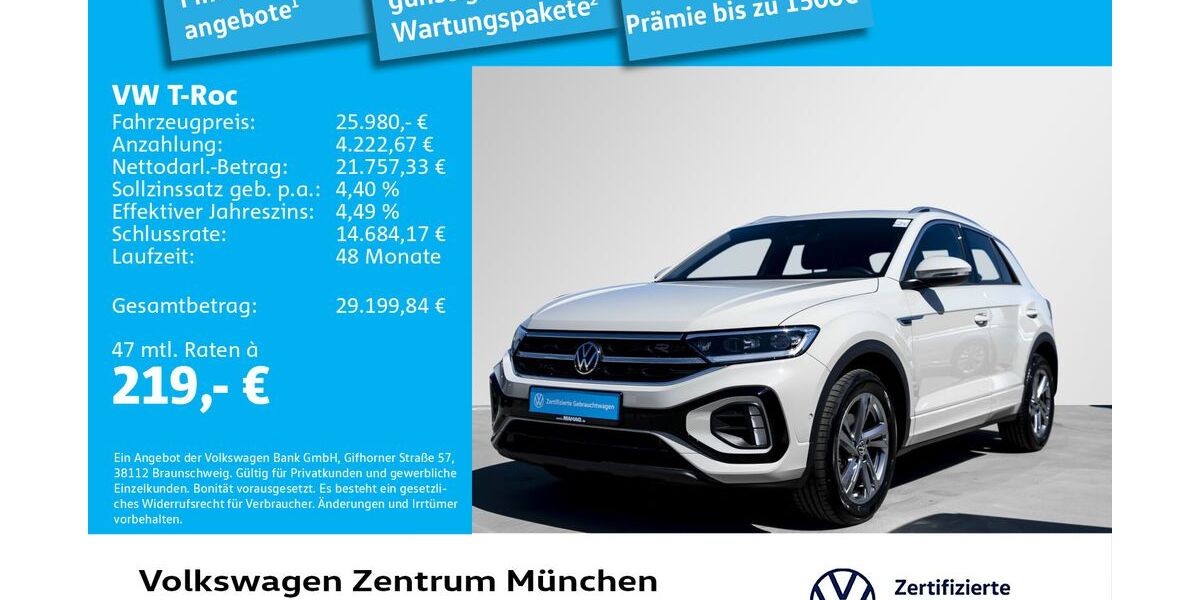 VW T-Roc 16.761 km 25.980 &euro; München 80687
