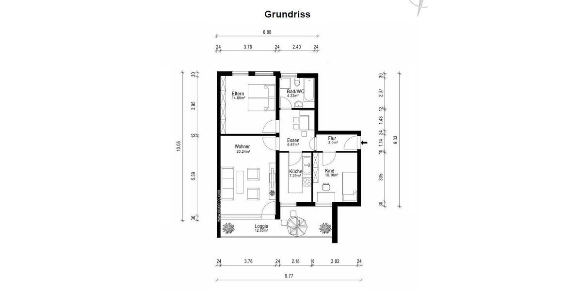 Etagenwohnung Neufahrn bei Freising Mintraching-Grüneck - 3.5 Zimmer, 75 m&sup2;, 450.000&euro; | Angebot:26956705