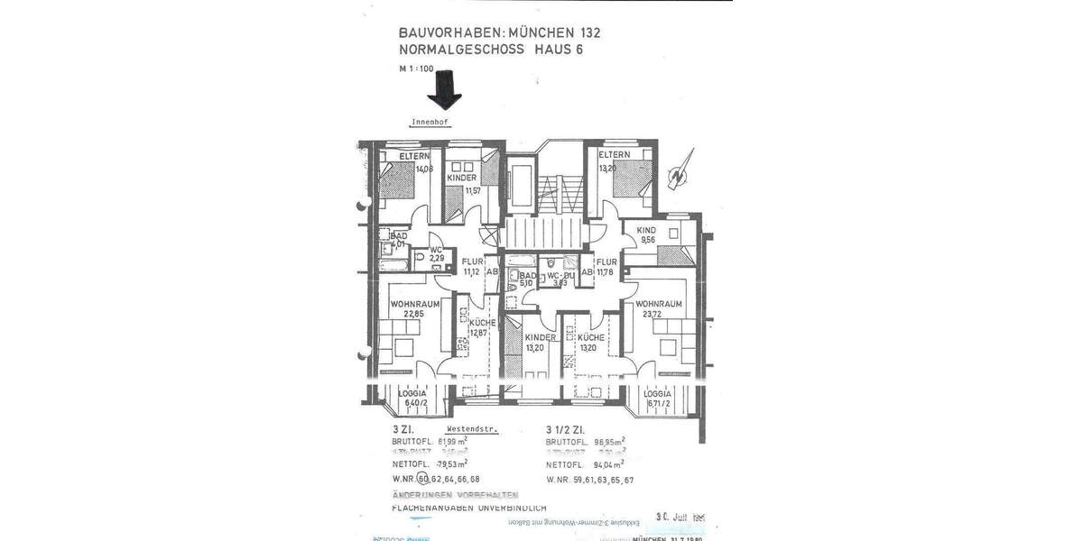 Etagenwohnung München Laim - 3 Zimmer, 79 m&sup2;, 569.000&euro; | Angebot:25716378