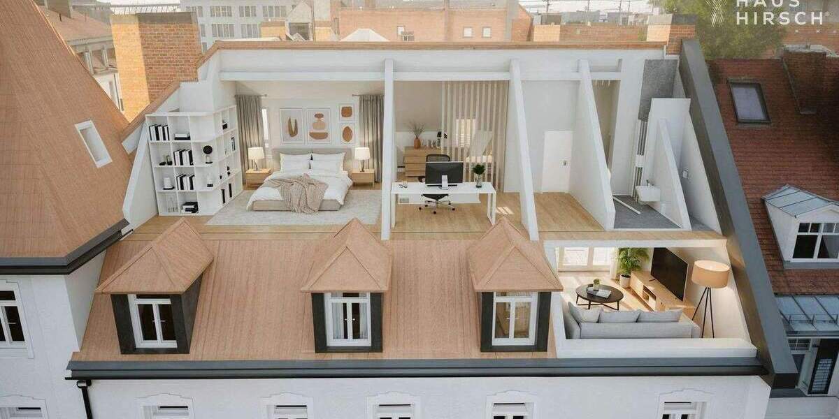 ROOFTOP LUXUSLOFT MIT SÜDTERRASSE | Architektur, Licht & Raumgefühl auf zwei Ebenen im Denkmal 3 zimmer