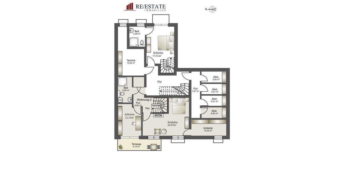 Etagenwohnung München / Trudering Trudering-Riem - 5 Zimmer, 133 m&sup2;, 1.050.000&euro; | Angebot:25249061