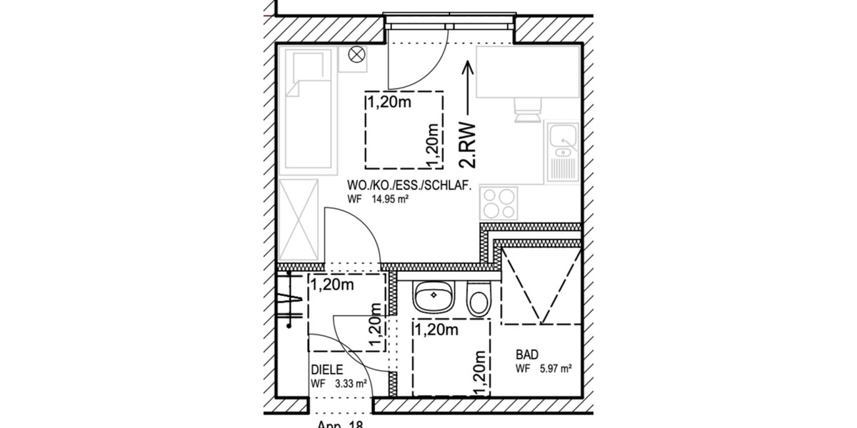 Erstbezug! 1-Zimmer Wohnungen in Premium Neubau! (nur Studenten) 1 zimmer