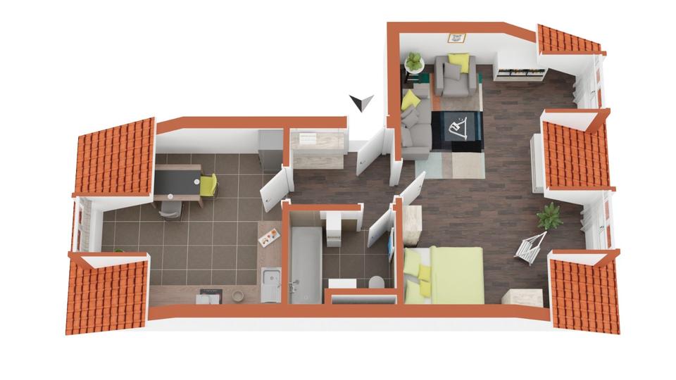 Dachgeschoßwohnung Wolfratshausen - 1.5 Zimmer, 42 m&sup2;, 260.000&euro; | Angebot:27114924