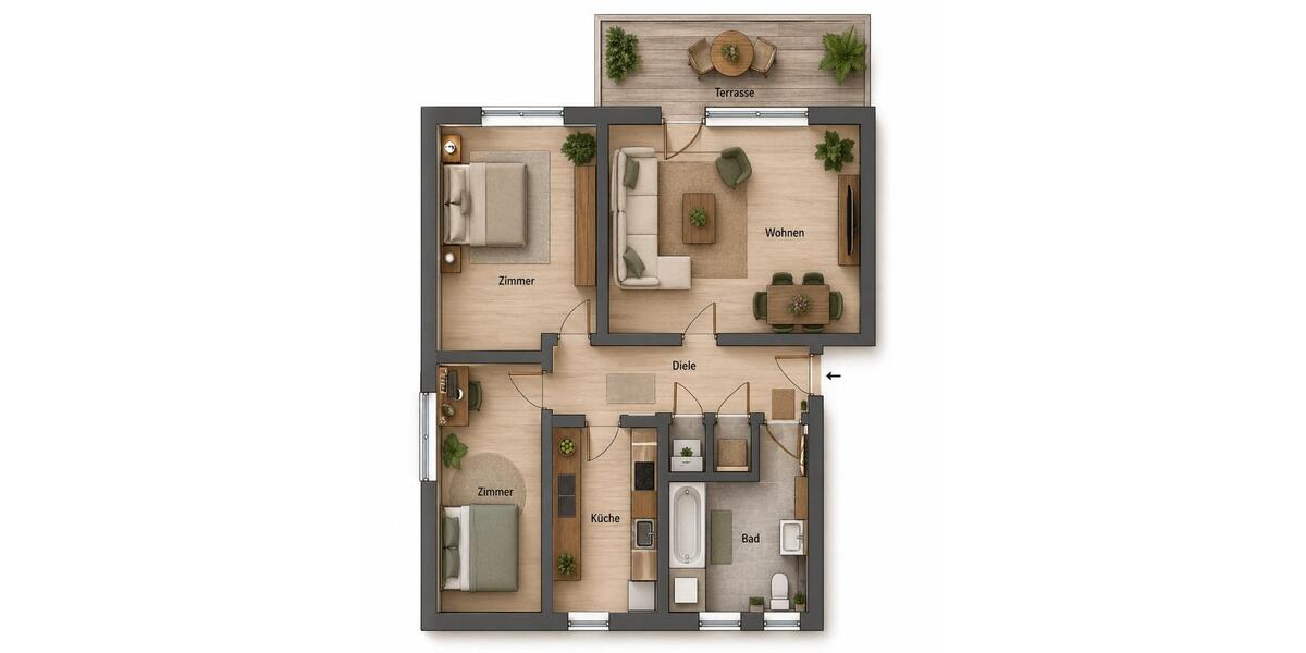 Erdgeschoßwohnung Karlsfeld - 3 Zimmer, 83 m&sup2;, 510.000&euro; | Angebot:26336550