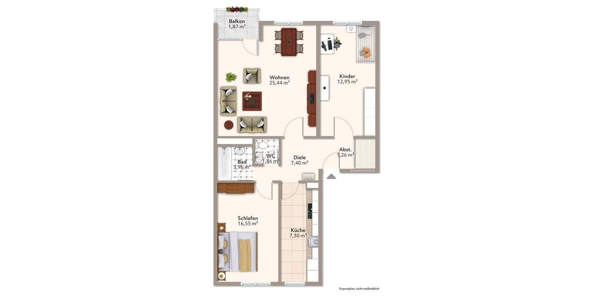 Etagenwohnung Fürstenfeldbruck - 3 Zimmer, 85 m&sup2;, 399.000&euro; | Angebot:25727492