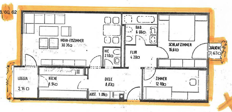 Etagenwohnung München Sendling-Westpark - 3 Zimmer, 93 m&sup2;, 509.000&euro; | Angebot:26153816