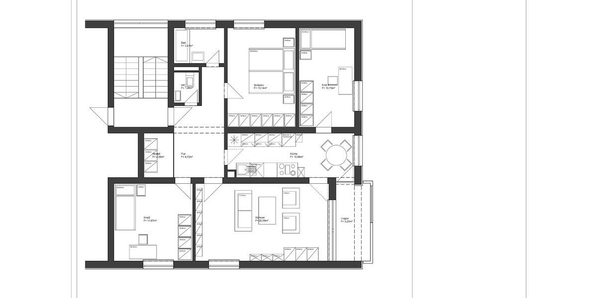 4 Zimmer Wohnung mit Einbauküche und Loggia - 85m² 4 zimmer