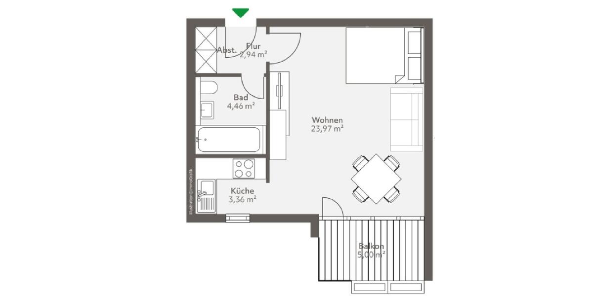 Apartment 1 Zimmer Wohnung möbliert 1 zimmer