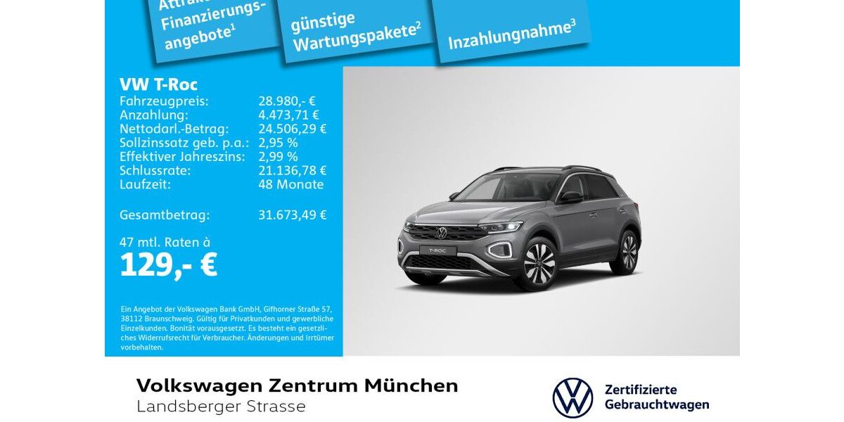 VW T-Roc 16.874 km 28.980 &euro; München 80687