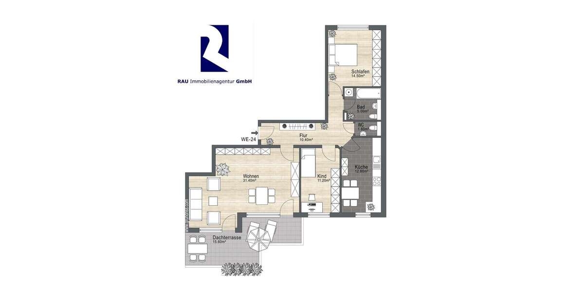 Zum Sommerbeginn: frei werdende Dachterrassen-Wohnung in Bogenhausen (Erbpacht) - Dachgeschoßwohnung München Bogenhausen | Angebot:26421627