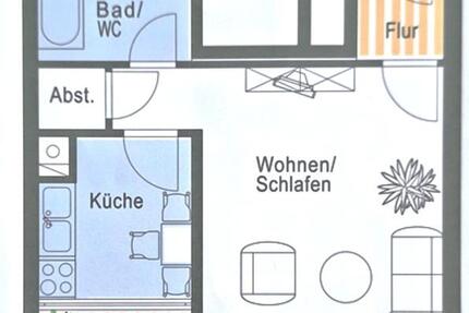 PRIVAT - Ruhige 1-Zimmer-Wohnung mit Lift & TG - U-Bahn fußläufig 1 zimmer
